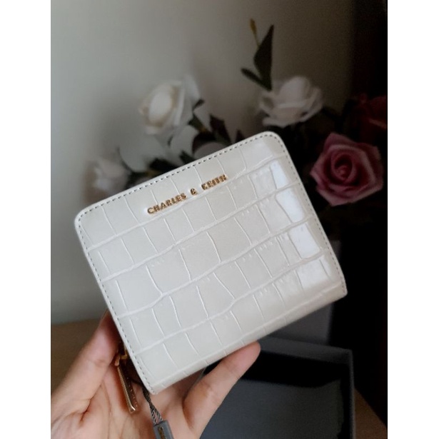 Ví nữ Charles&Keith_ CrocEffect Small ZipAround. Shopee Việt Nam