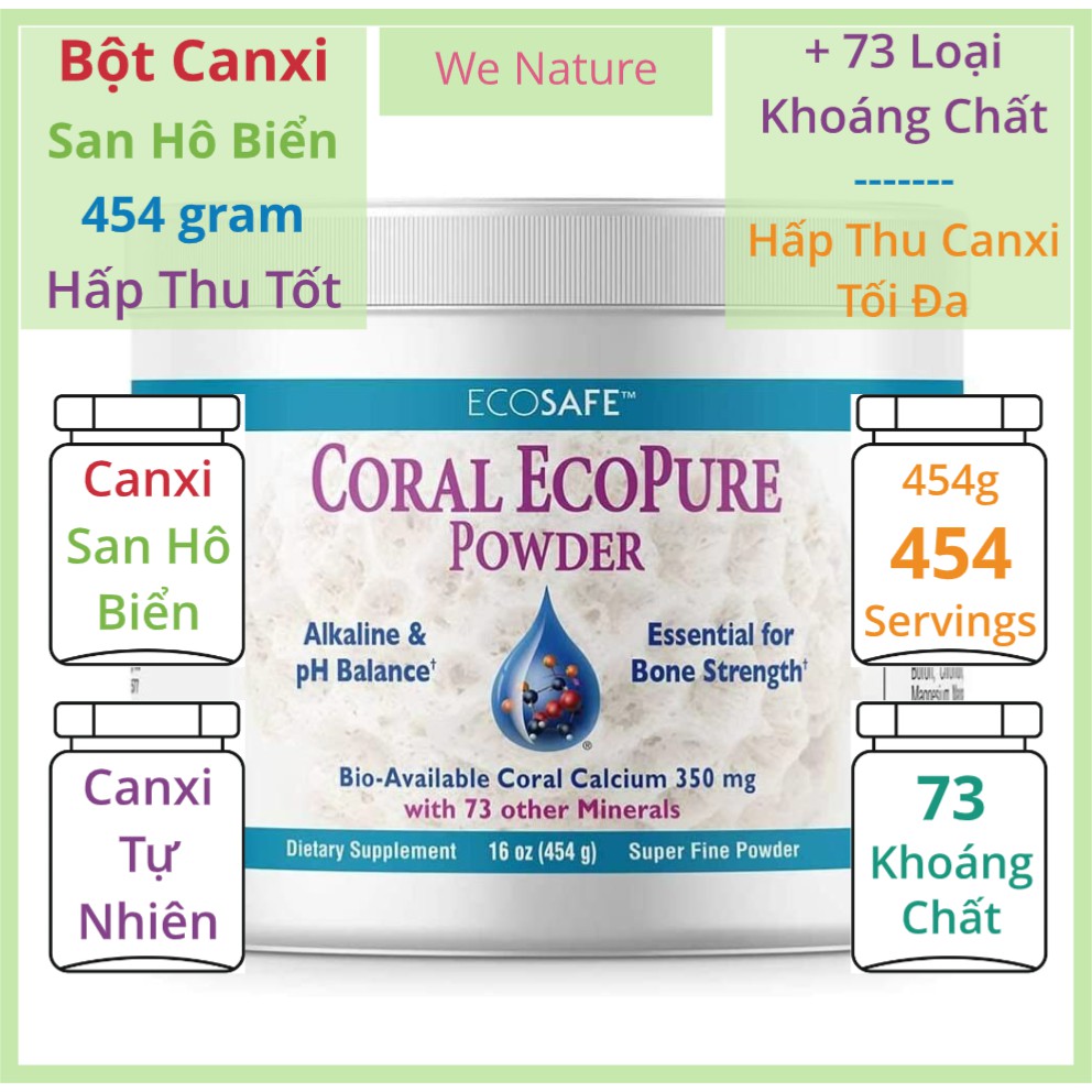Bột Canxi từ San Hô Biển 73 Khoáng Chất 454 gram Calcium Algae