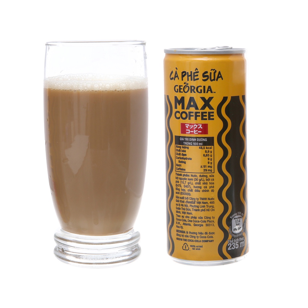 Thùng 24 lon cà phê sữa Max Coffee 235ml Nhẹ nhàng khuấy động