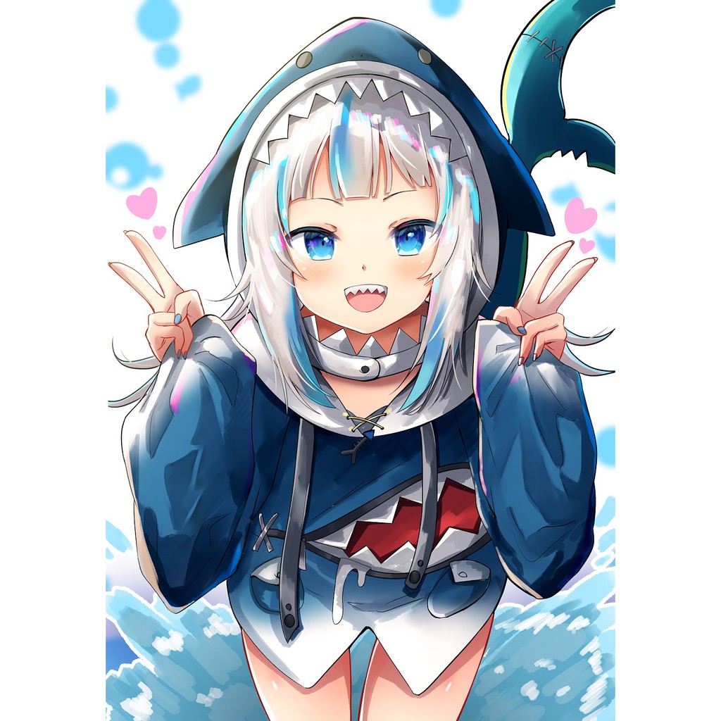 poster tranh treo anime manga Hololive Gawr Gura Shopee Việt Nam