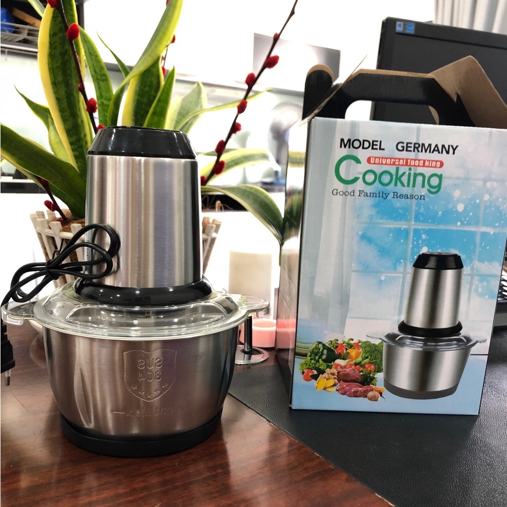 Máy xay thịt Electric Meat Grinder 2 lít,dao 4 lưỡi , máy xay tiêu tỏi