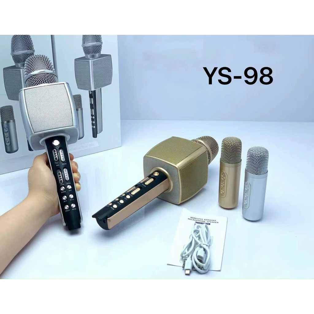 Mua Micro Karaoke YS98 Song Ca Kèm Loa 2 mic Bluetooth, Micro