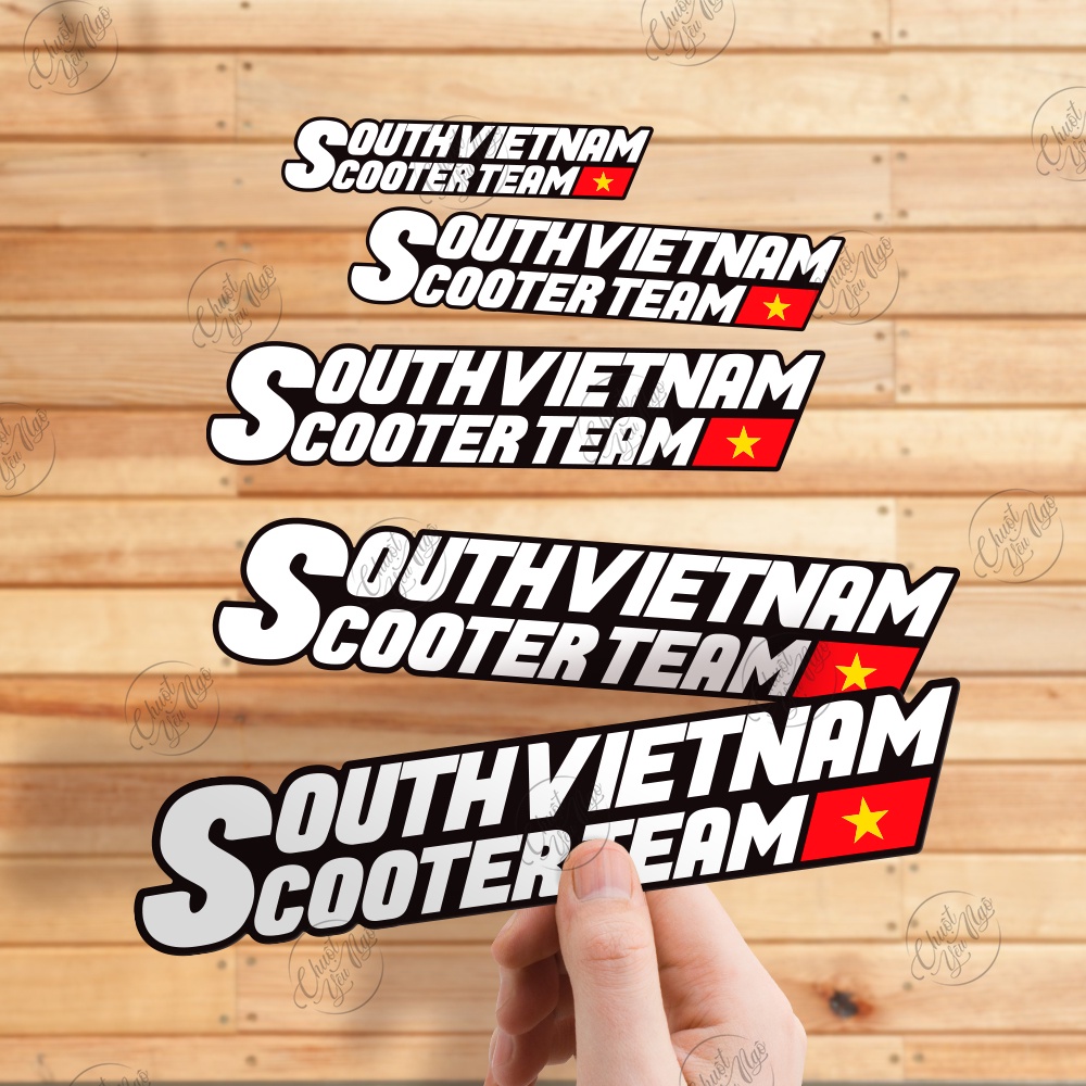 Tem logo decal tem sticker hội nhóm xe tay gas dán trang trí xe máy
