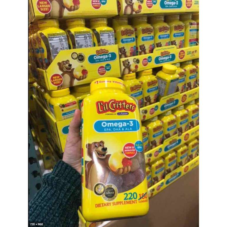 Kẹo dẻo L'il Critter Gummy Omega3 EPA, DHA & ALA cho trẻ 220V HolCim Kênh Xây Dựng Và Nội Thất