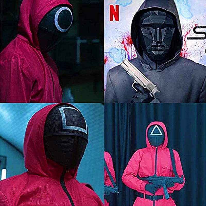 Mặt nạ trong phim Squid Game đồ chơi lễ hội Halloween Mũ và Mặt nạ dự