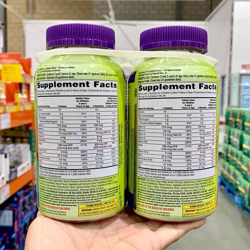 Kẹo dẻo Kirkland Signature Children’s Multivitamin Gummies 160 viên Hỗ