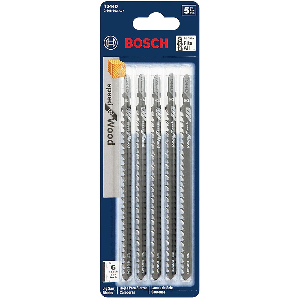 bộ 5 lưỡi cưa Bosch chính hãng Thụy Sỹ, made in Switzerland mã T344D