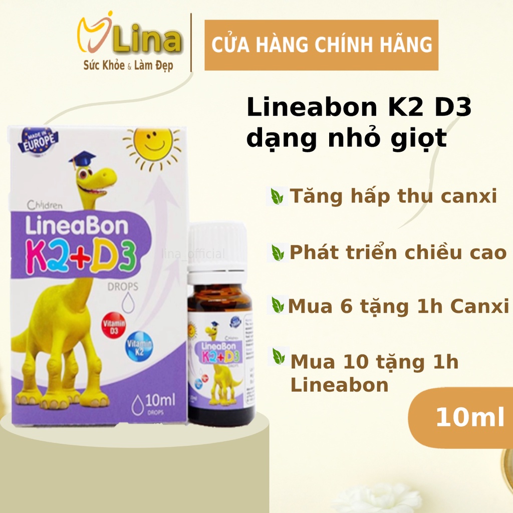 1ml Lineabon d3 k2 10ml Vitamin d3 k2 mk7 cho trẻ sơ sinh Canxi d3k2