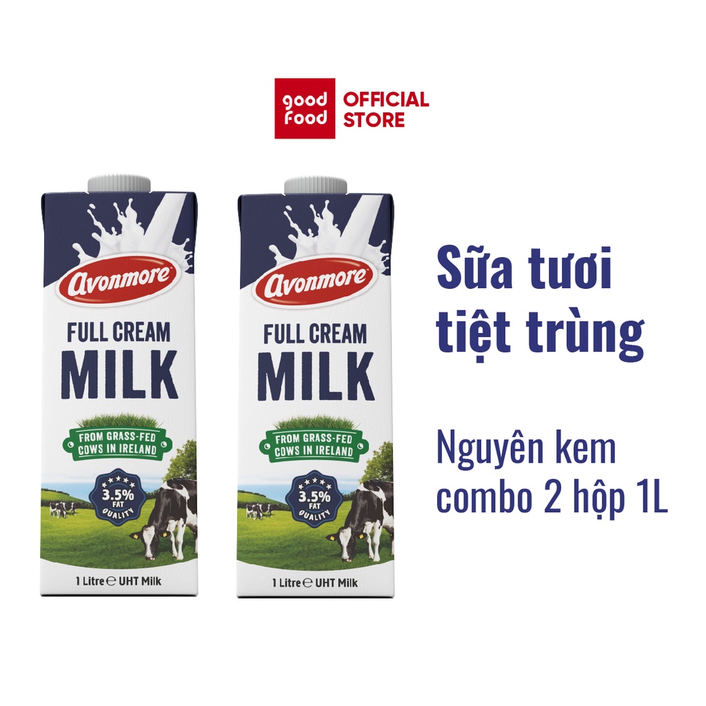 Combo 2 hộp Sữa tươi tiệt trùng nguyên kem Avonmore 1 Lít Avonmore
