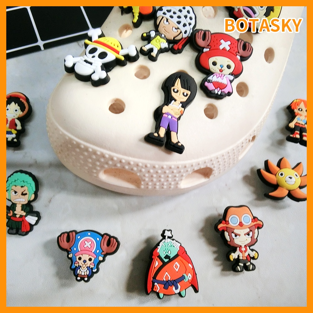 Giày Crocs Jibbitz One Piece Monkey· khóa cài màu trơn trang trí hoa