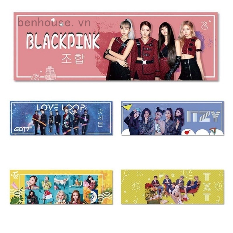 Băng rôn mini in hình các nhóm nhạc kpop Got7 Twice Txt Itzy Blackpink