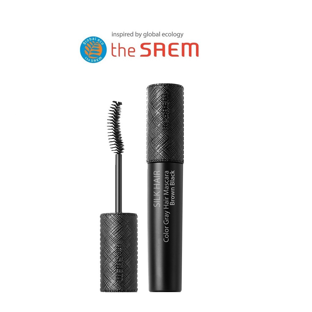 [THE SAEM] Silk Hair Color Gray Hair Mascara Brown Black 10ml Shopee
