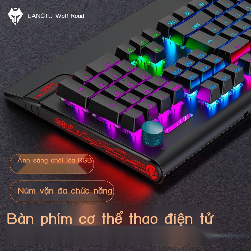 Wolf Road K1000 Green Axis True Bàn phím cơ học Bộ chuột có dây USB