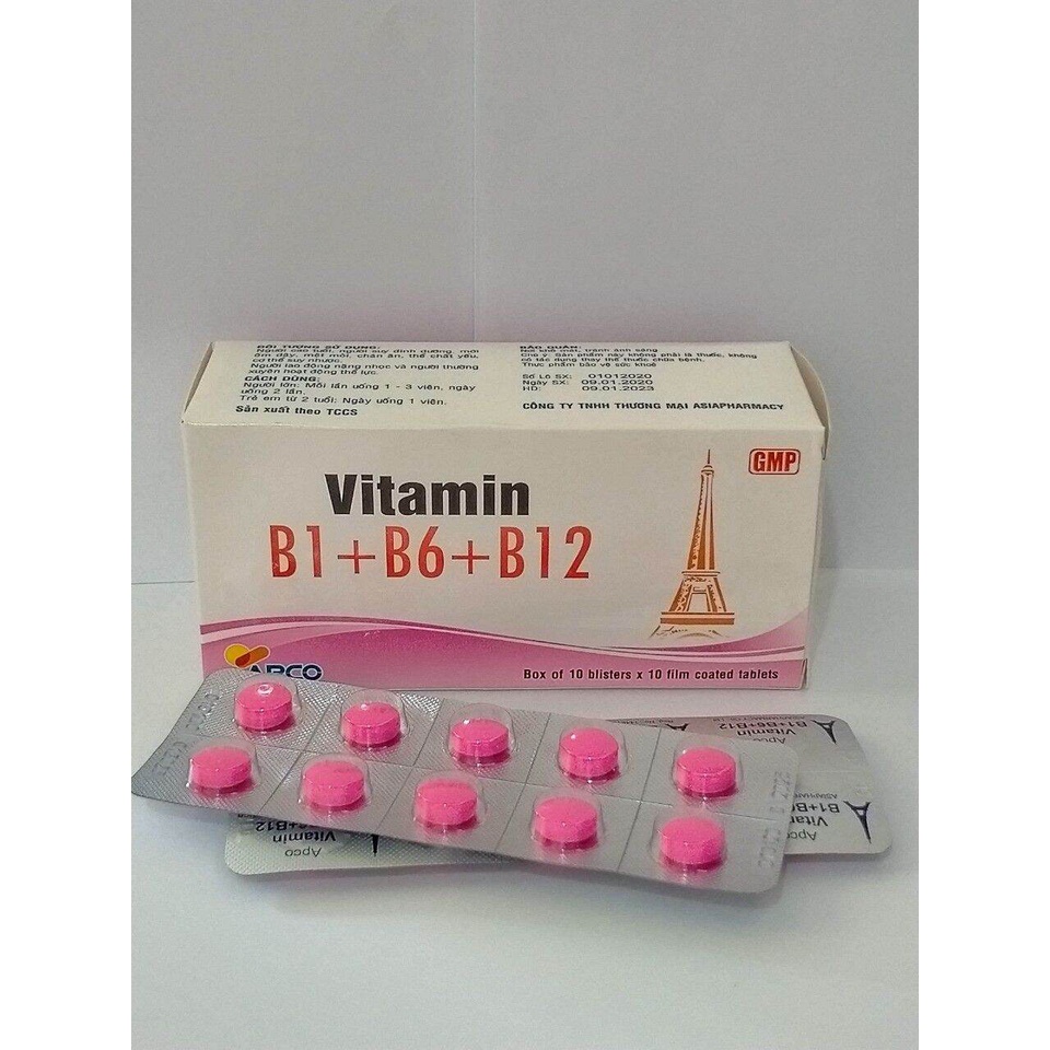 Vitamin 3B (B1B6B12) 100 viên & 50 VIÊN BỔ SUNG VITAMIN B1 B6 B12