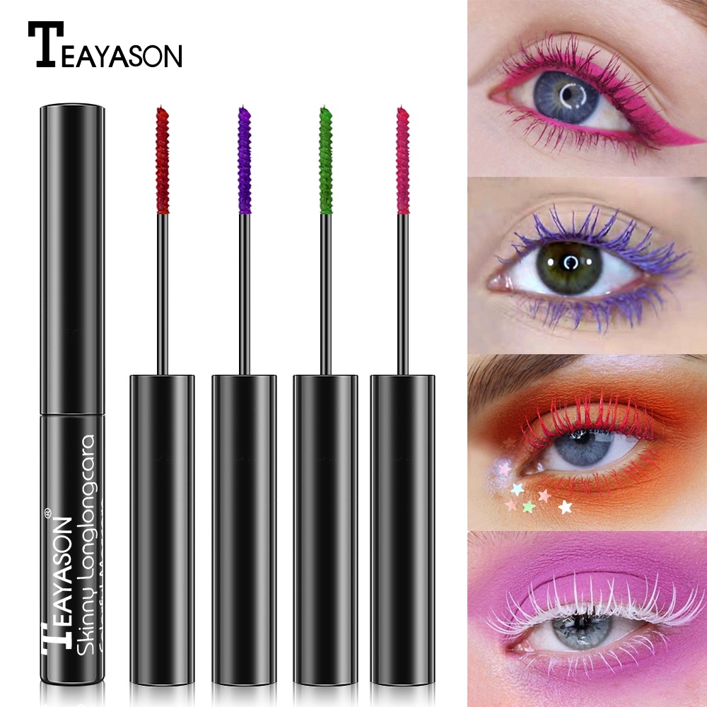 Mascara TEAYASON 6 màu tùy chọn giúp làm cong và dày mi với thiết kế vỏ