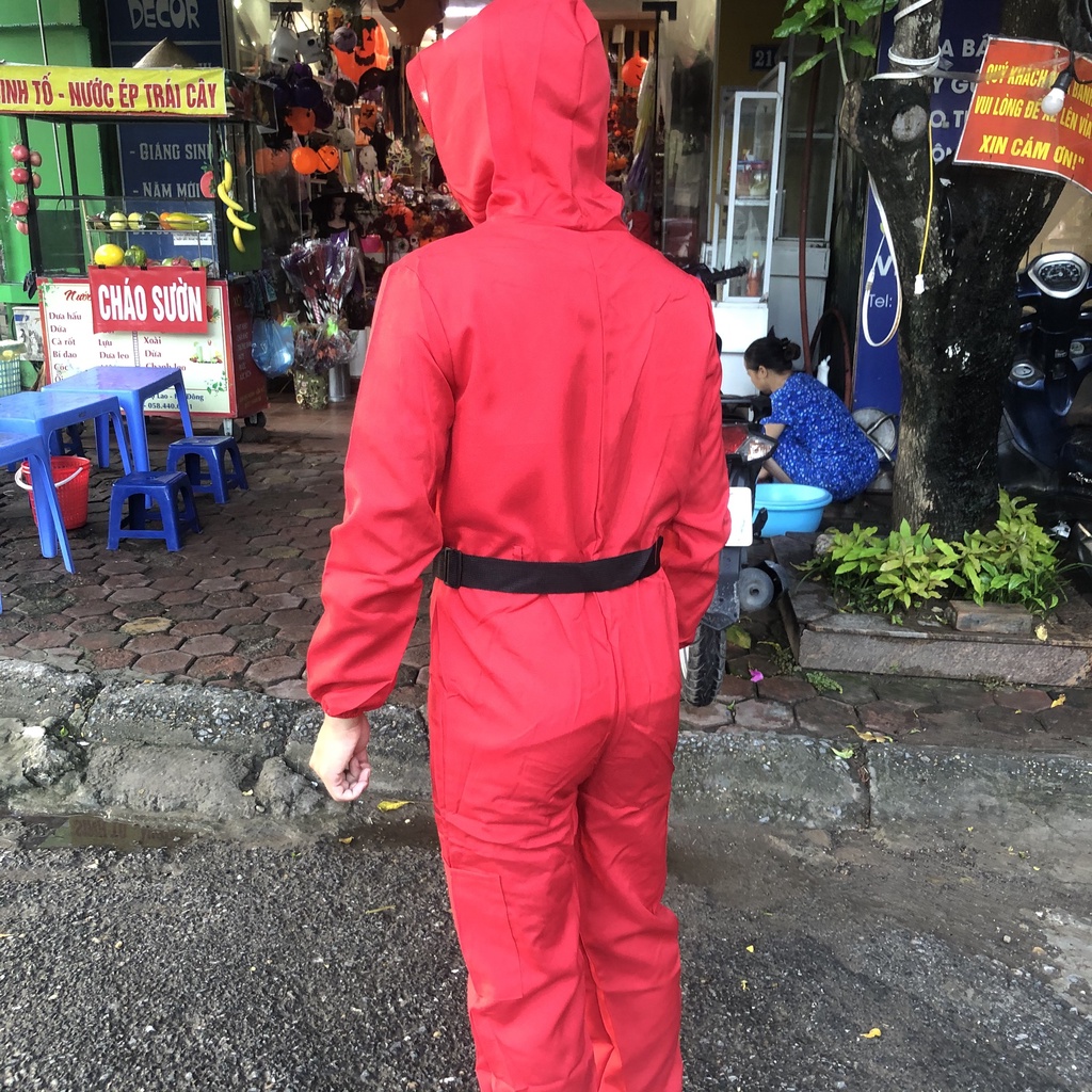 Mua Bộ quần áo kèm mặt nạ hóa trang trong phim Trò chơi con mực Squid