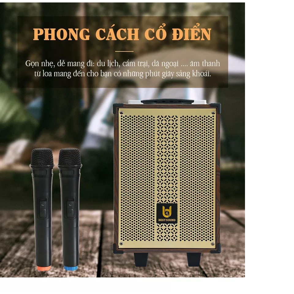 Hát Karaoke Hay Chất Lượng, Loa Kéo Gỗ Bluetooth BEST SOUND BD 9080