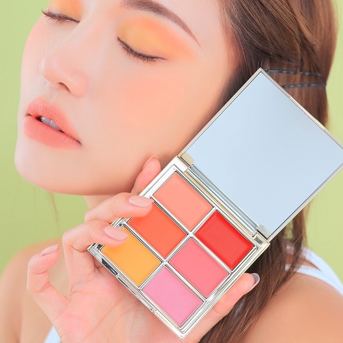 Bảng son 3CE MULTI POT PALETTE 6 ô siêu lì chính hãng HALOMI Son thỏi