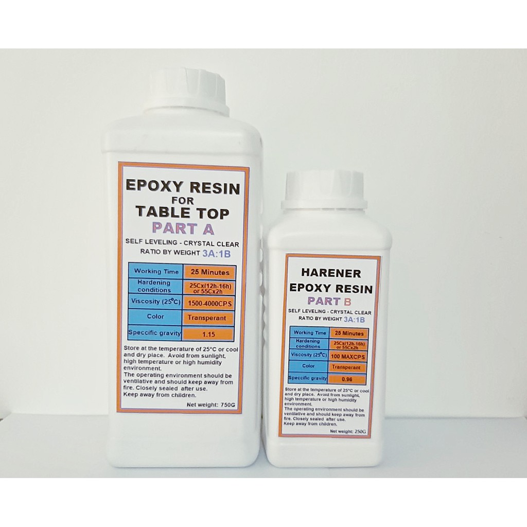 Acrylic Epoxy Resin (Bộ 1Kg) Đổ Tráng Bề Mặt Bàn Chịu Lực E68ABF