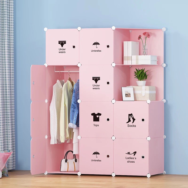 Tủ nhựa đa năng lắp ghép tặng kèm móc treo quần áo V LUCKY HOUSE VLK69