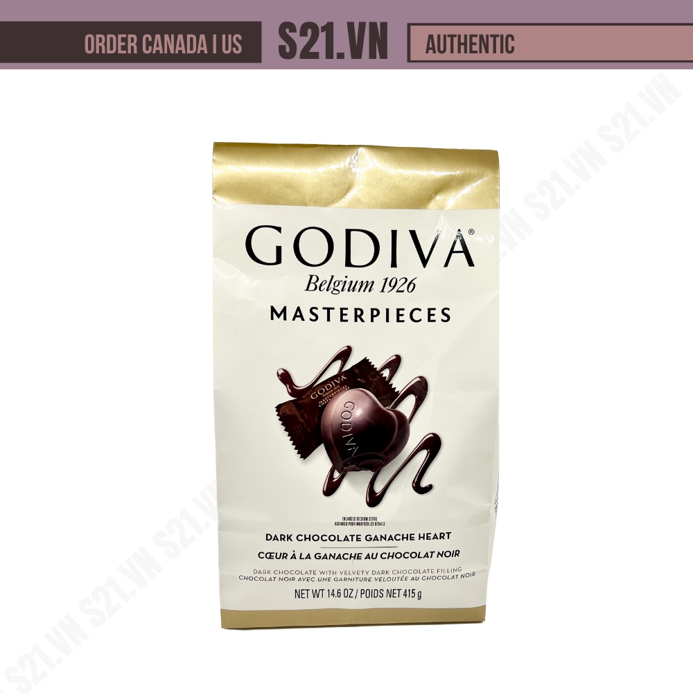 Kẹo Socola Đen Bỉ Godiva Belgium 1926 Masterpieces Dark Chocolate