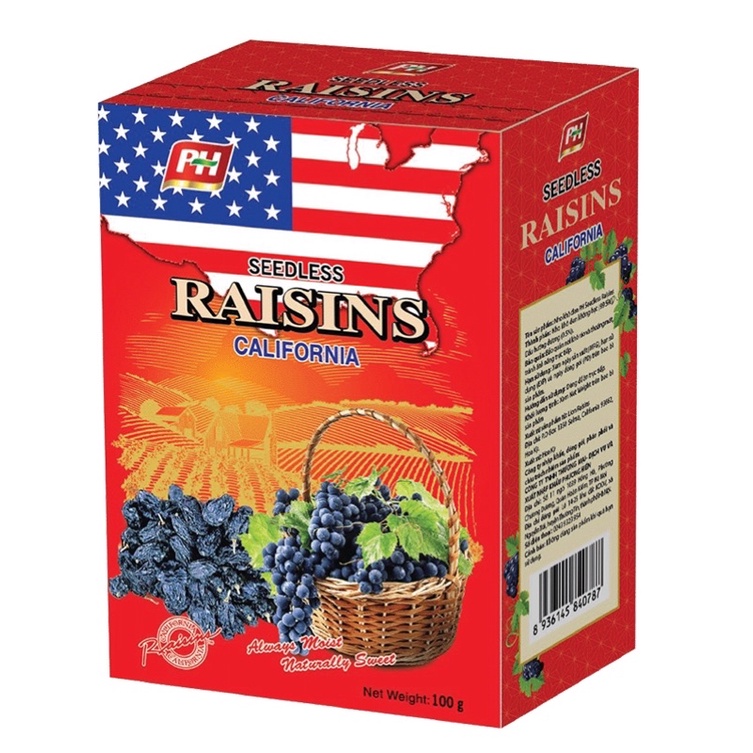 Mua NHO KHÔ ĐEN PH SEEDLESS RAISINS CALIFORNIA HỘP 100G/ NHO ĐEN MỸ