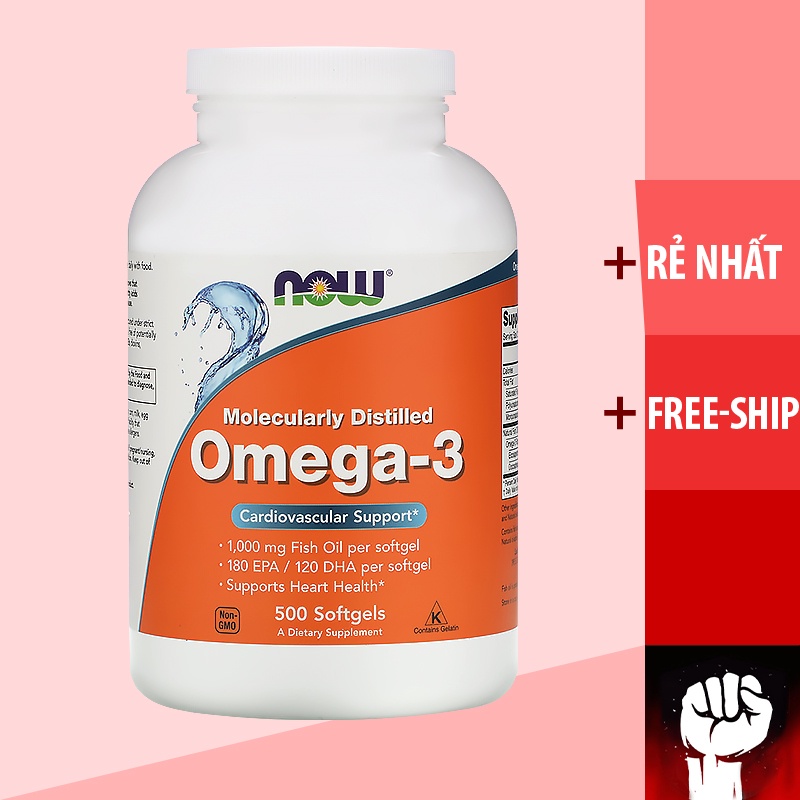 OMEGA 3 Dầu Cá Omega 3 Now Sáng Mắt Đẹp Da 500 Viên Hàng Mỹ