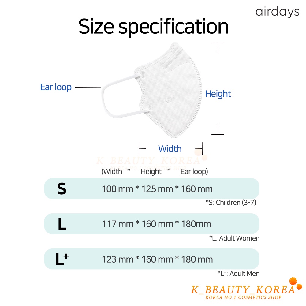 Mua Made in Korea KF94 airdays Face Mask (Color White&Black) 10EA