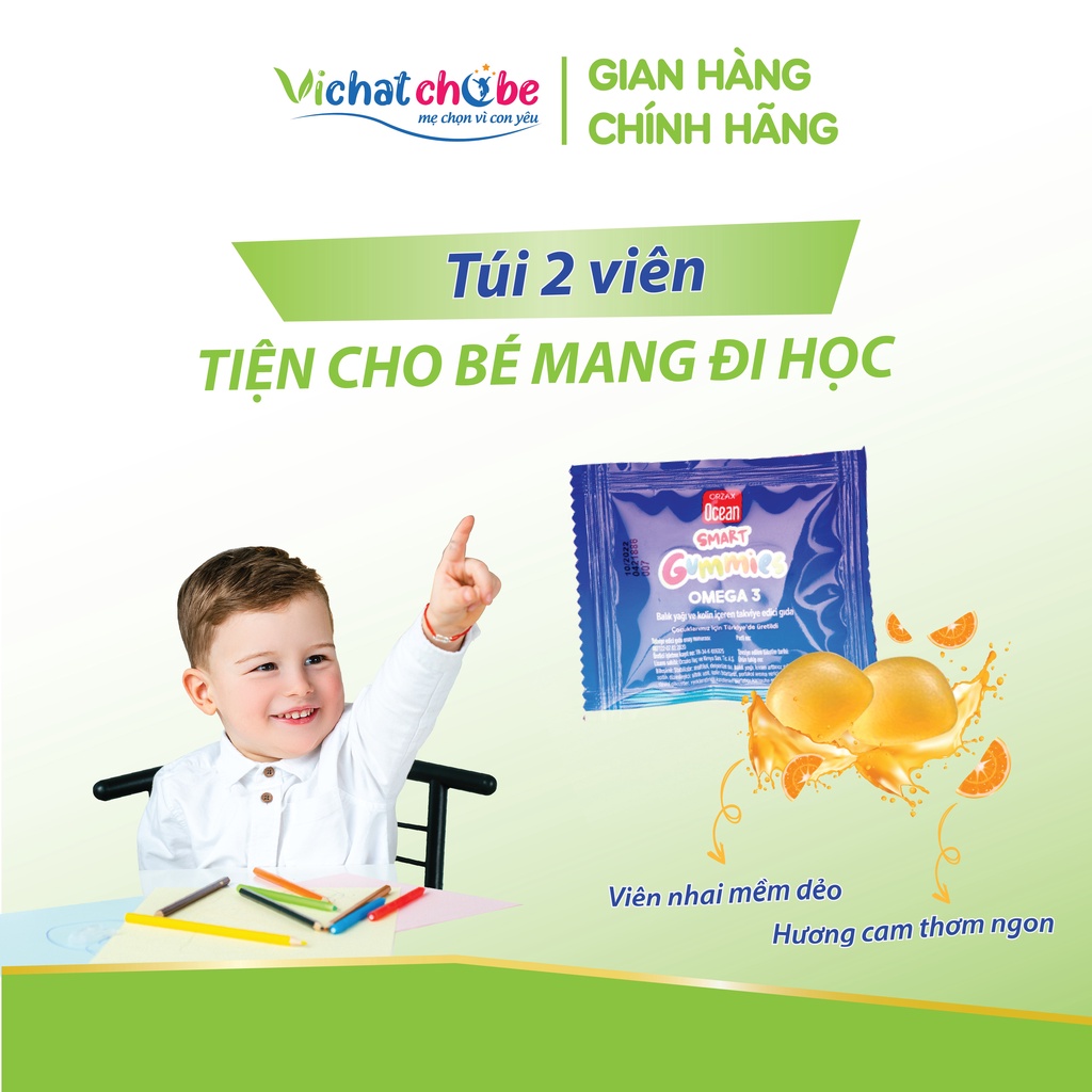 Kẹo dẻo Ocean Smart Gummies Omega 3, bổ sung Omega 3, DHA, EPA, Choline