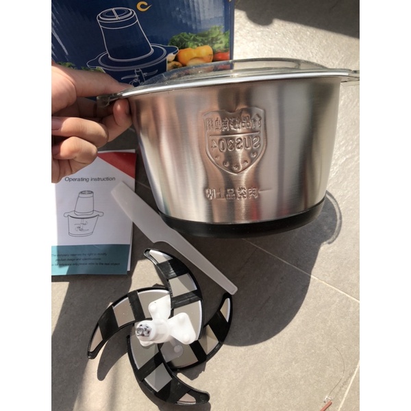 Máy xay thịt Electric Meat Grinder 2 lít,dao 4 lưỡi , máy xay tiêu tỏi