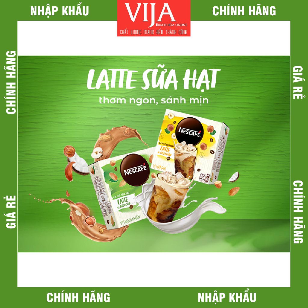 Cà phê hòa tan NESCAFÉ Latte Sữa Hạt Vị Hạt Phỉ và Hạnh Nhân(240g/hộp