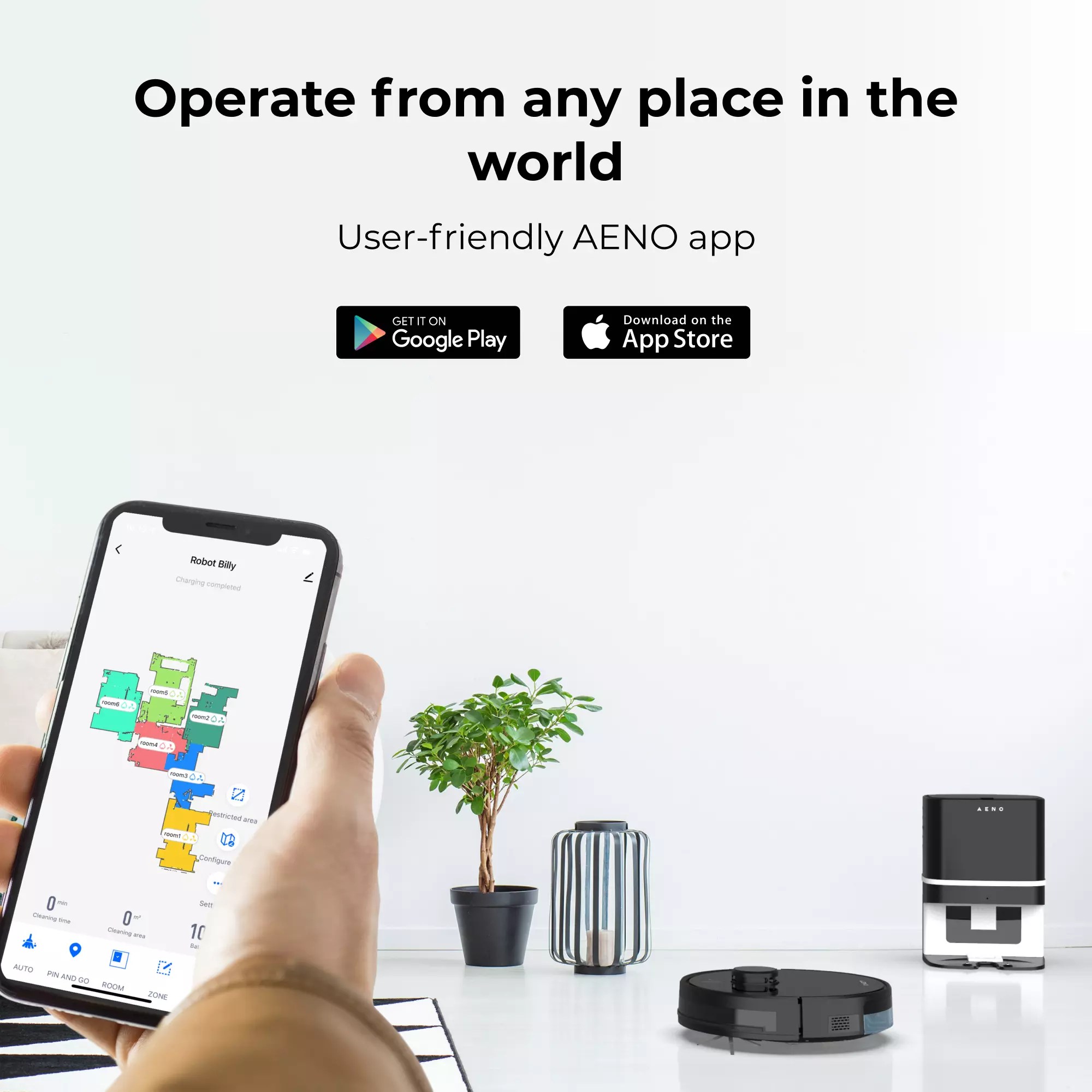 Robotic Vacuum Cleaner AENO RC1S Black buy in Cyprus