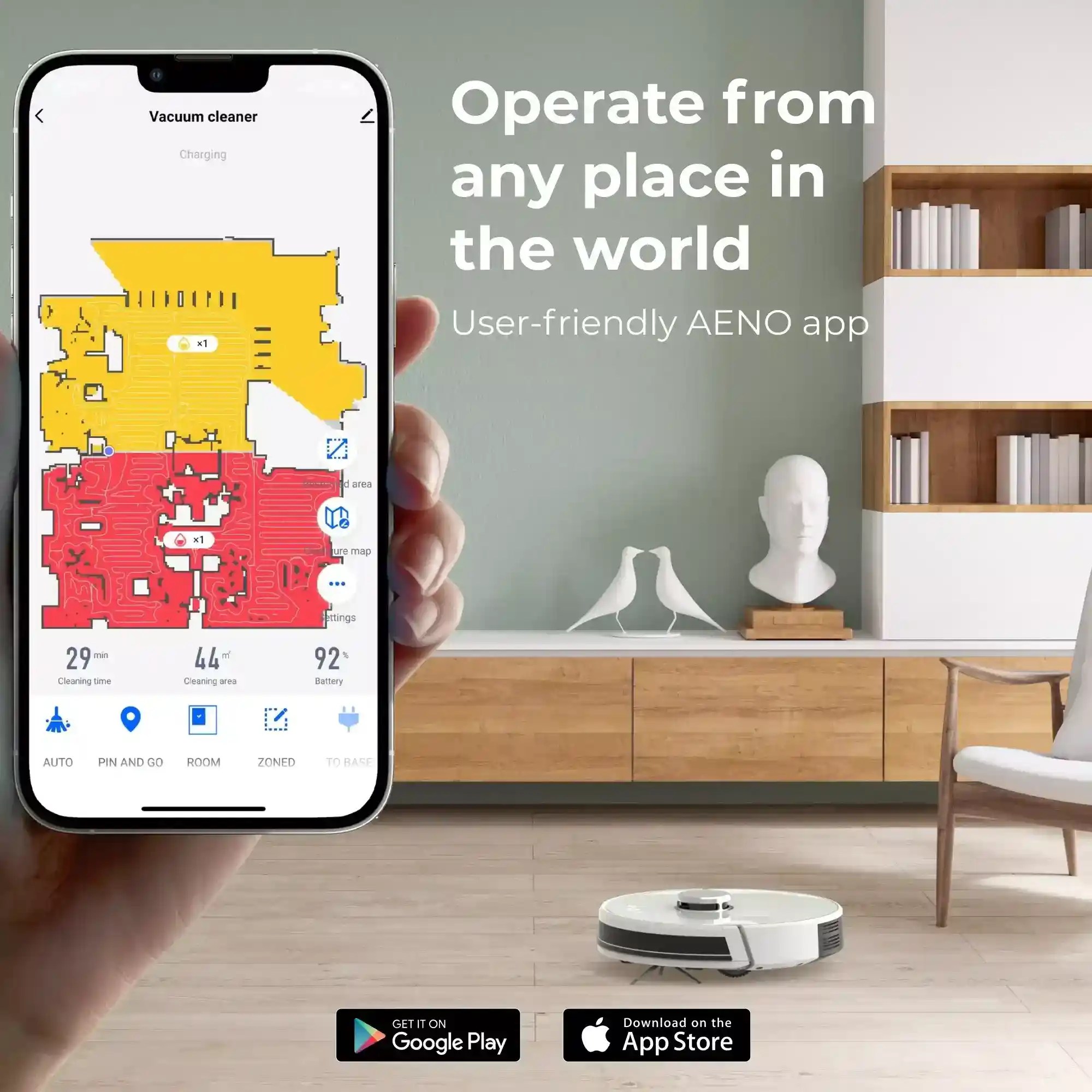 Robotic Vacuum Cleaner AENO RC2S White buy in Cyprus