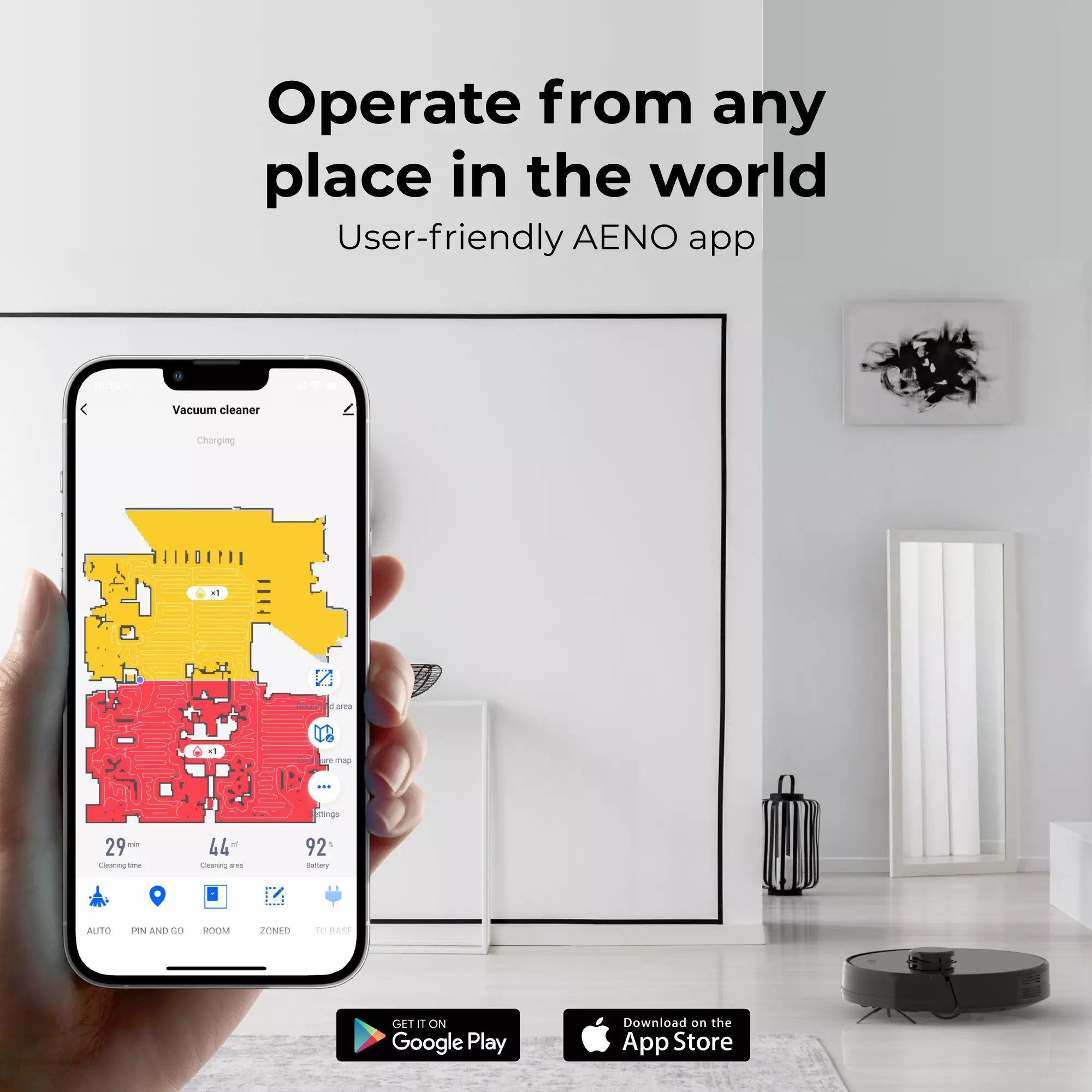 Robotic Vacuum Cleaner AENO RC3S Black buy in Cyprus