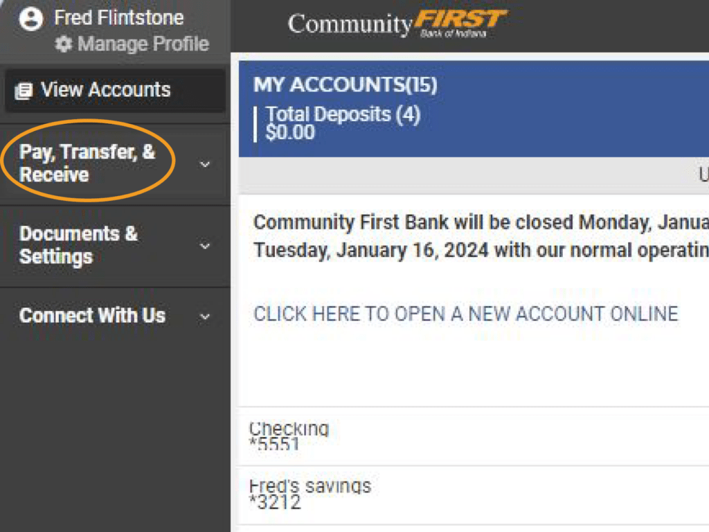 Online Banking Bill Pay Community First Bank of Indiana