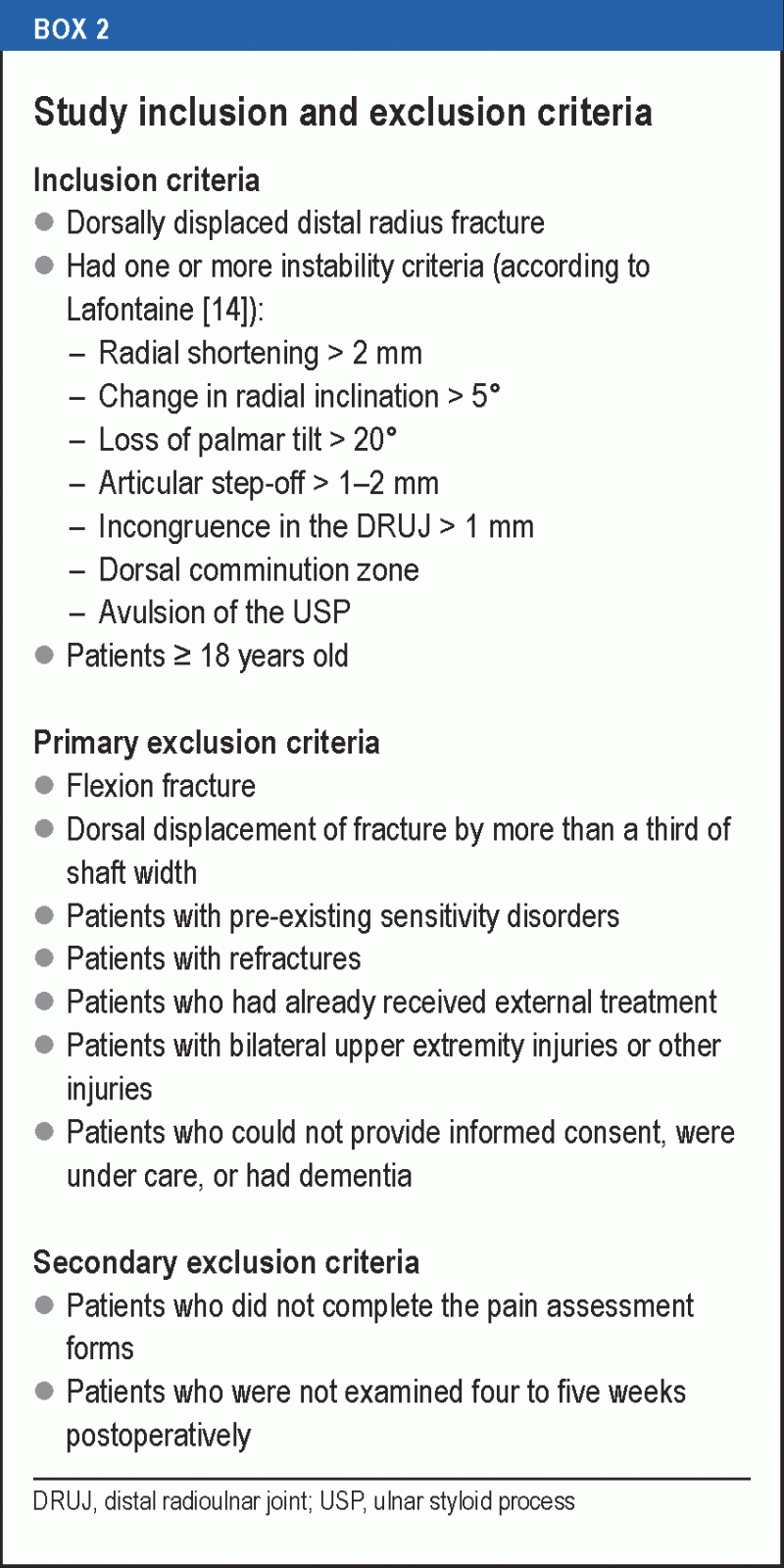 The Requirement for Closed Reduction of Dorsally Displaced Unstable