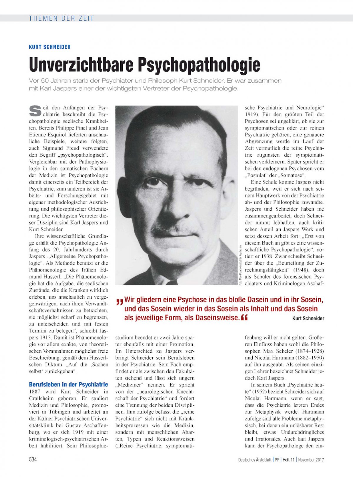 Kurt Schneider Unverzichtbare Psychopathologie
