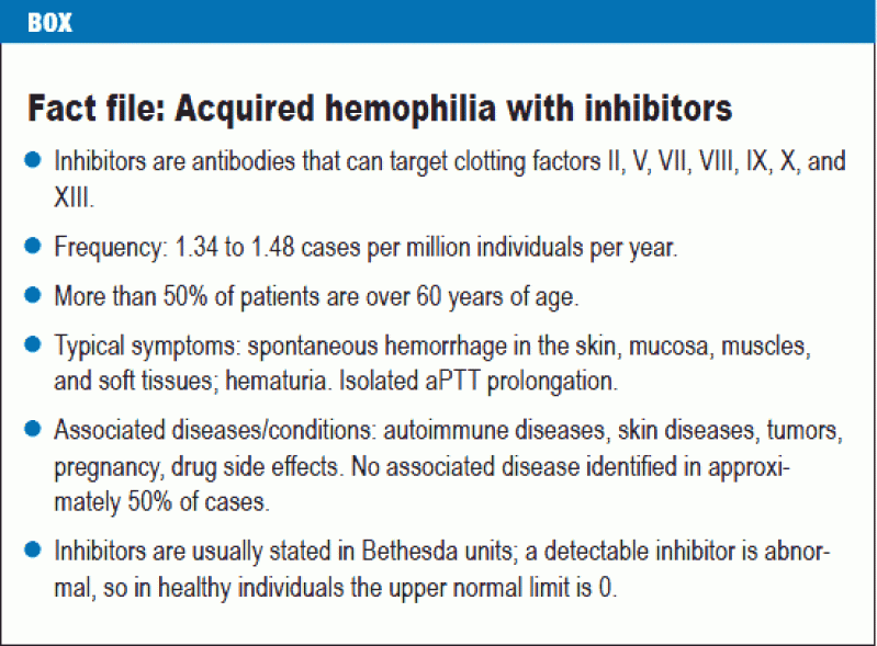 Acquired Hemophilia With Inhibitors Presenting as an Emergency (09.05.2014)