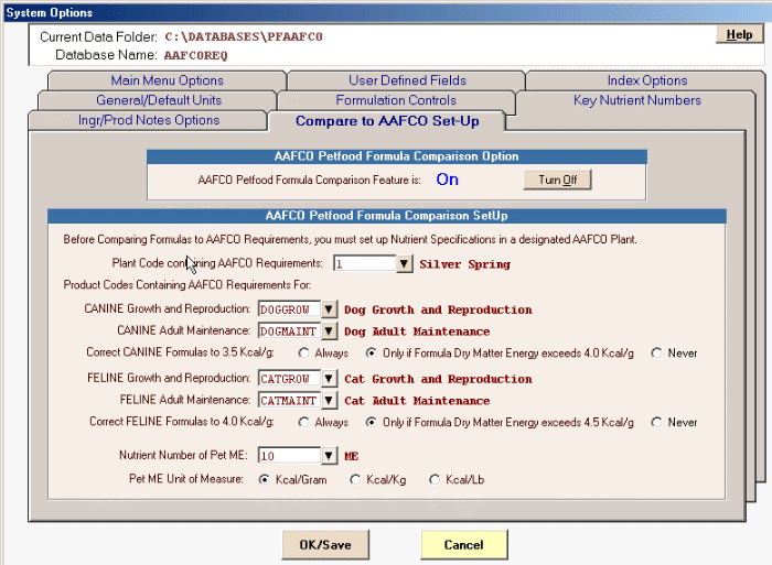AAFCO Pet Food Formula Comparison CFC Tech Services, Inc.