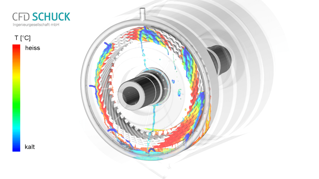 Optimization of oil spray cooling on electrical machines CFD Schuck