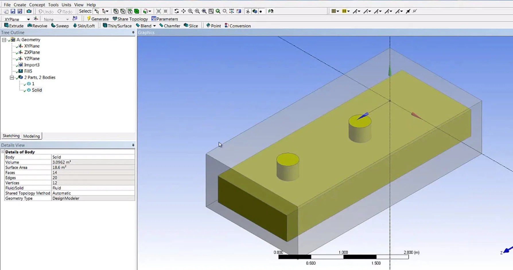Ansys DesignModeler Fill (Volume Extract) CFD.NINJA
