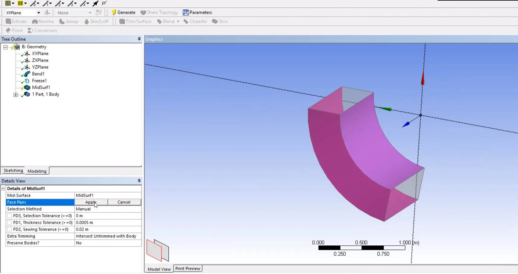 Ansys DesignModeler MidSurface CFD.NINJA