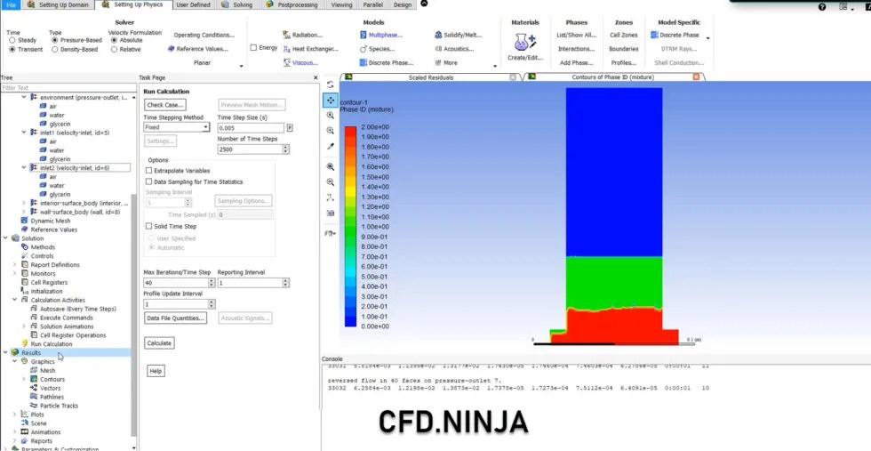 Ansys Fluent Multiphase (Water & Glycerin) CFD.NINJA Ansys Fluent Multiphase (Water & Glycerin) CFD.NINJA