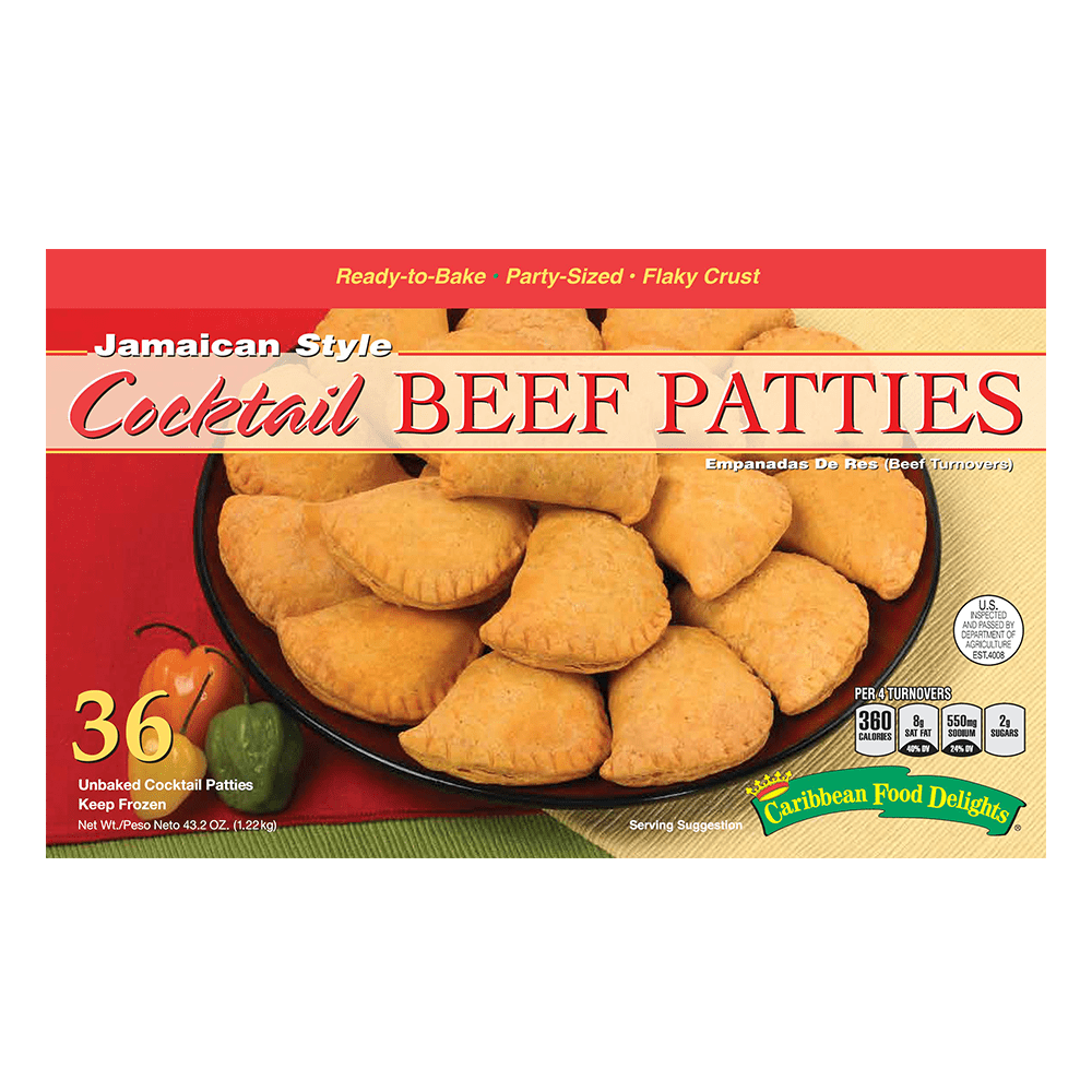 Jamaican Style Cocktail Beef Patties, 12/36 Ct Unbaked