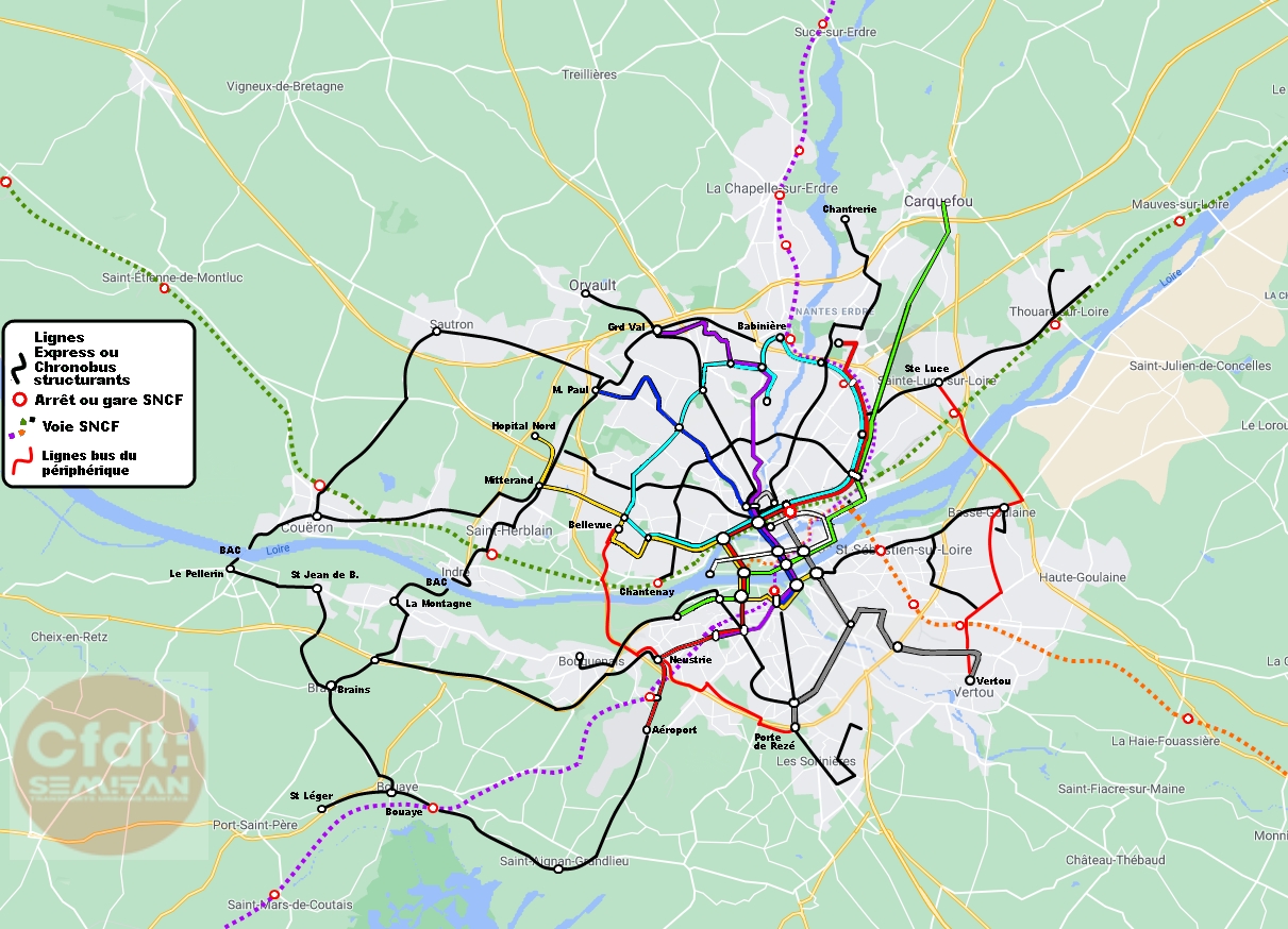 Pain Points Liés À "Carte Reseau Tan" Réseau TAN 2050 La vision CFDT Sémitan CFDT Semitan