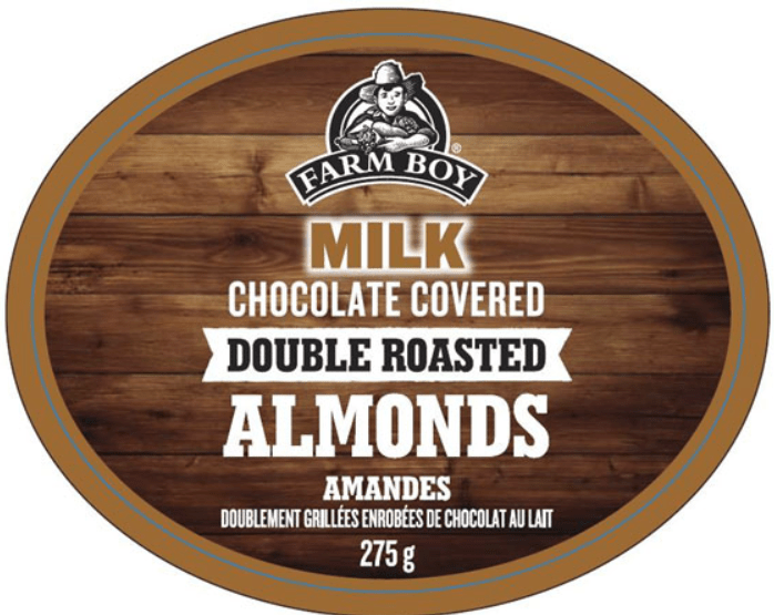 Farm Boy brand Milk Chocolate Covered Double Roasted Almonds CFIG