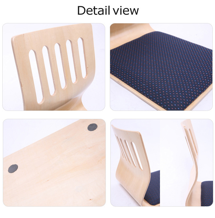 Floor Sitting Chair Wood Cushion Japanese Tatami Chair Zaisu Chair