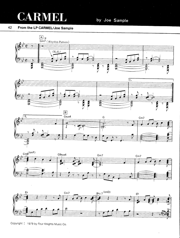 CARMEL (재즈 피아노 곡) by Joe Sample