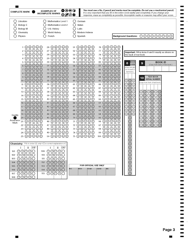 sat sample test 1 answers