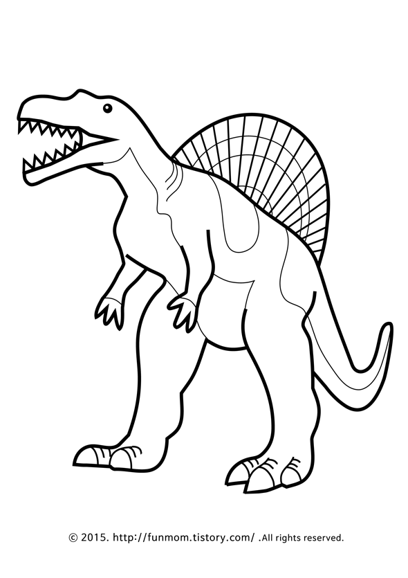 스피노사우루스 공룡색칠공부프린트Spinosaurus